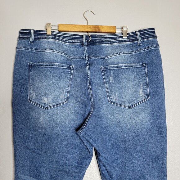 Vervet Women's Distressed Skinny Jeans Raw Hem Blue sz 22 - Picture 3 of 8